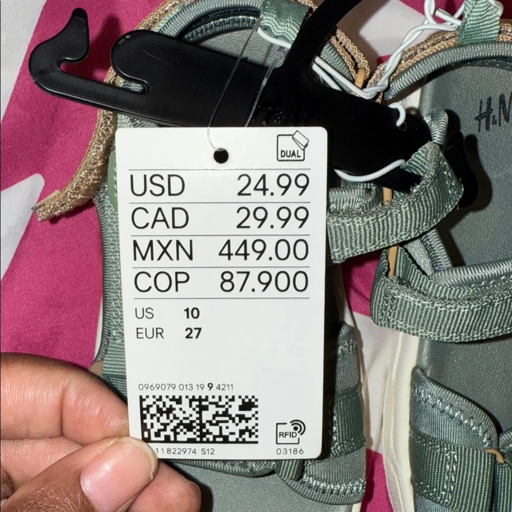 H&M Sage Green Strappy Sandals For Toddlers/kids(Boys) - Picture 7 of 7